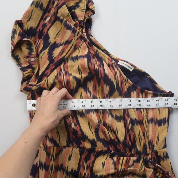 Ulla Johnson Idra Ikat Print One Shoulder Dress Size 4 - Picture 6 of 10
